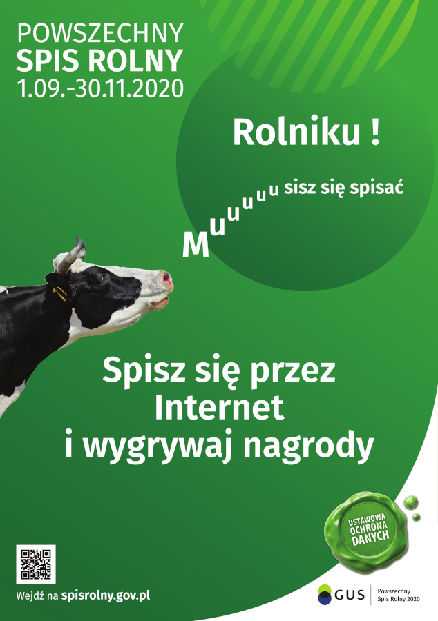 Informacja o Powszechnym Spisie Rolnym - szczegółowe informacje na stronie https://spisrolny.gov.pl