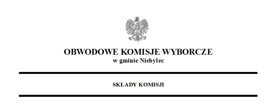 Informacja o aktualnych składach obwodowych komisji wyborczych na obszarze właściwości gm. Niebylec